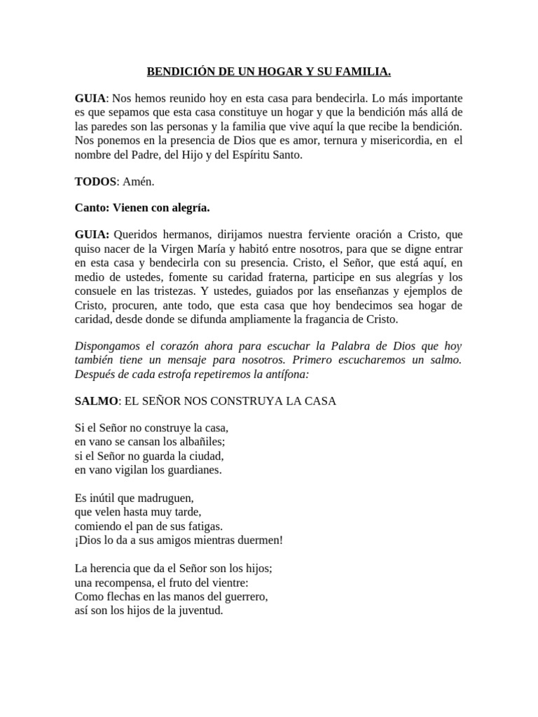 Bendición del Hogar y la Familia | PDF | María, madre de Jesús | orador ...