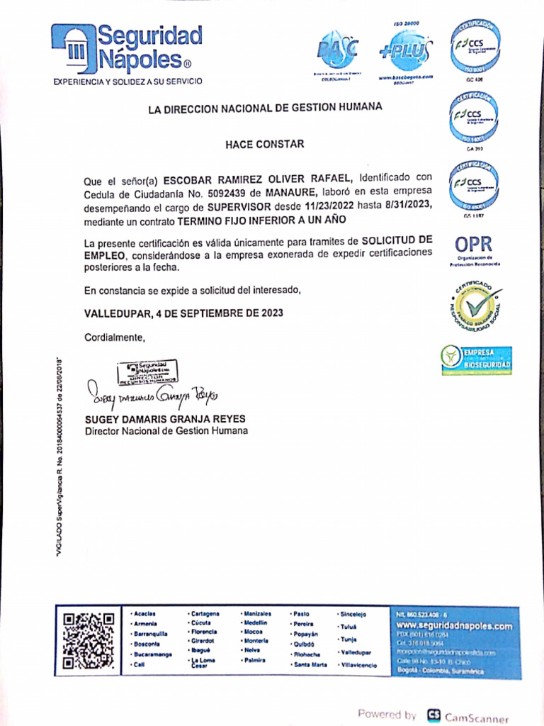 Certif - Lab Oliv | PDF