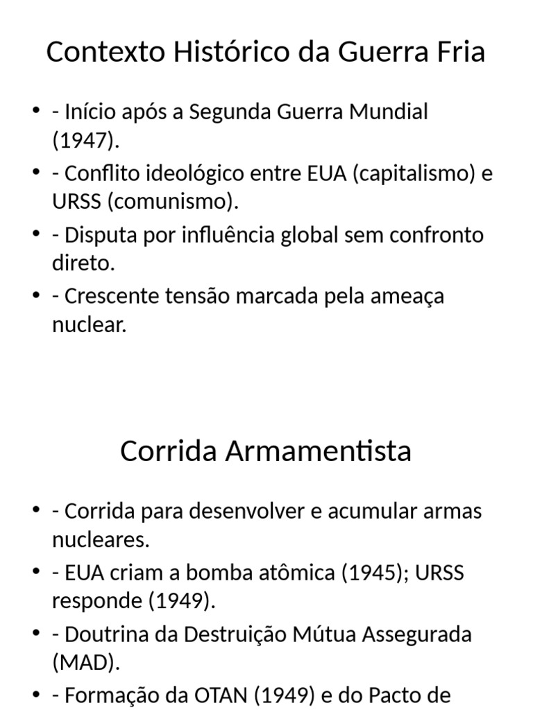 Corrida Armamentista e Espacial na Guerra Fria | PDF