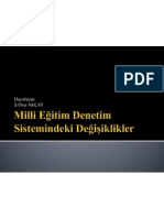 Milli Eğitim Denetim Sistemindeki Değişiklikler