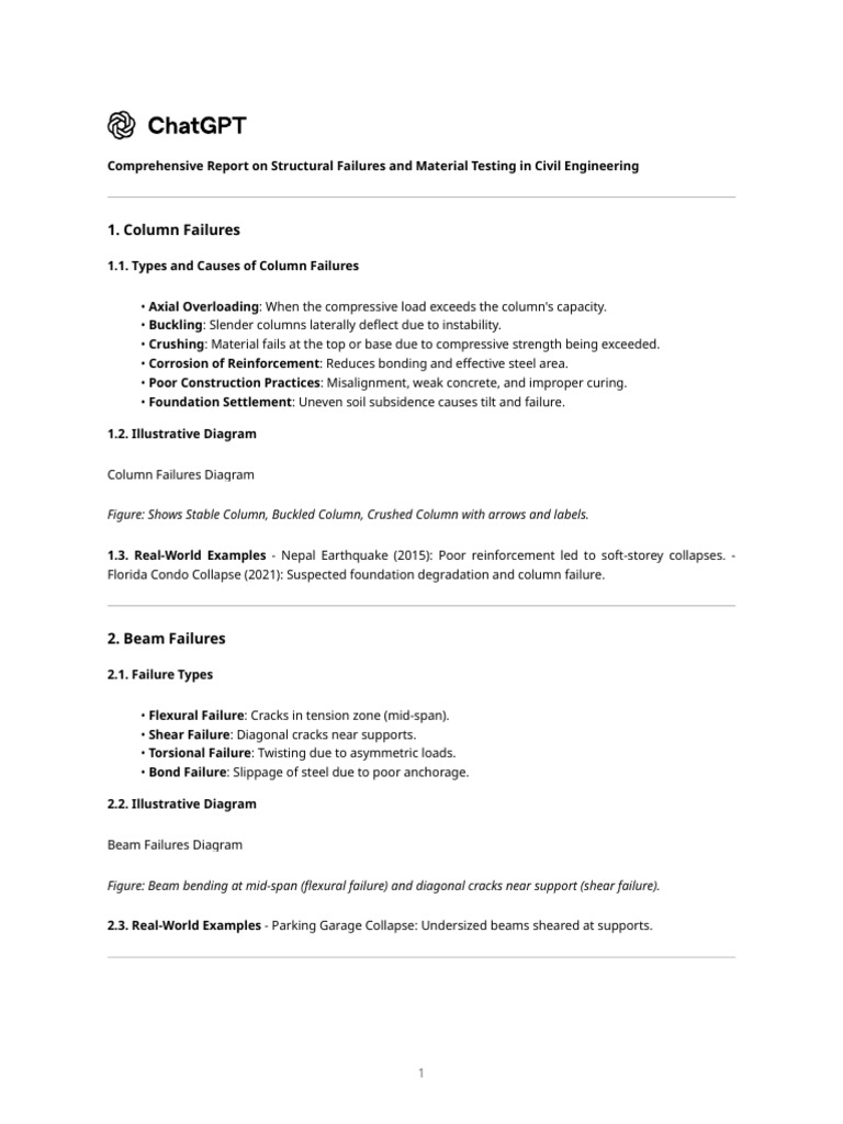 Civil Materials Failure Report | PDF | Beam (Structure) | Column