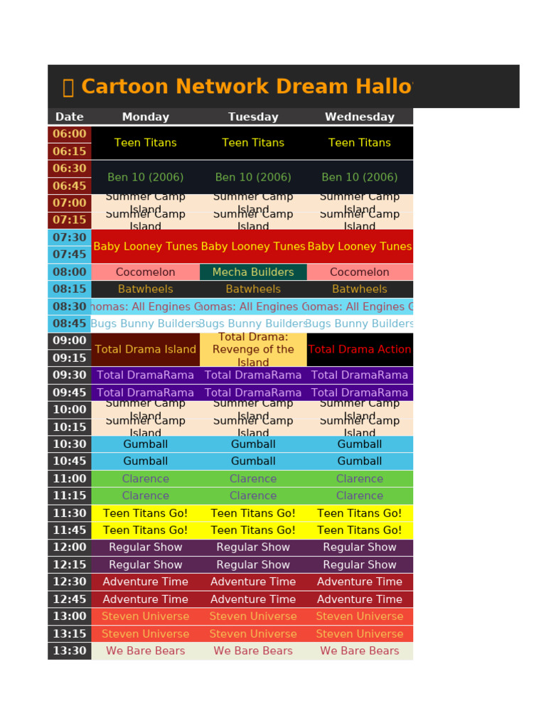 The Schedule Archiver Template Pack | PDF | Animated Television Series ...