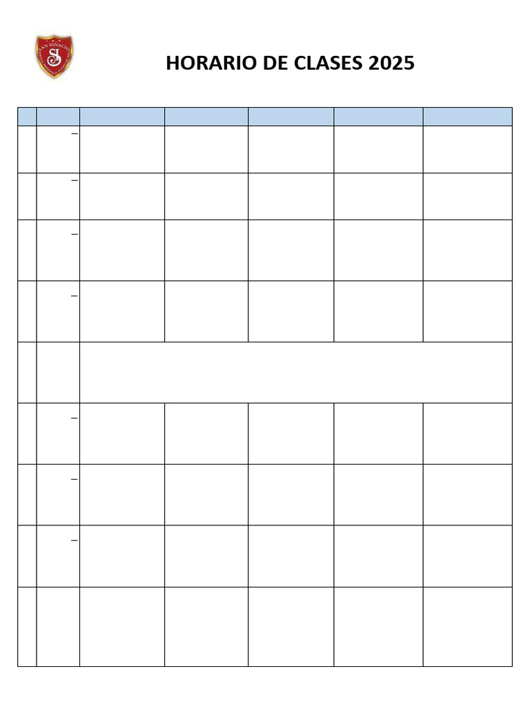 Horario de Clases 2025 4to A de Secundaria | PDF