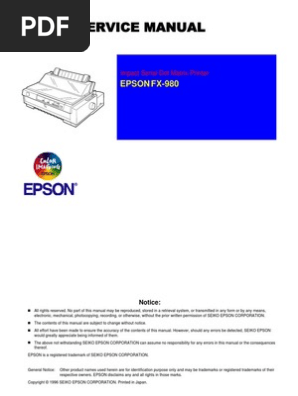 Epson FX-980 Service Manual