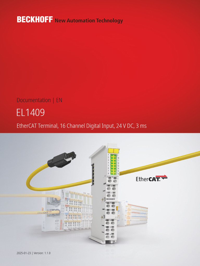 EL1409 EtherCAT 16-Channel Input Guide | PDF | Electrical Connector ...