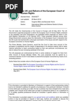 The UK and Reform of the European Court of Human Rights