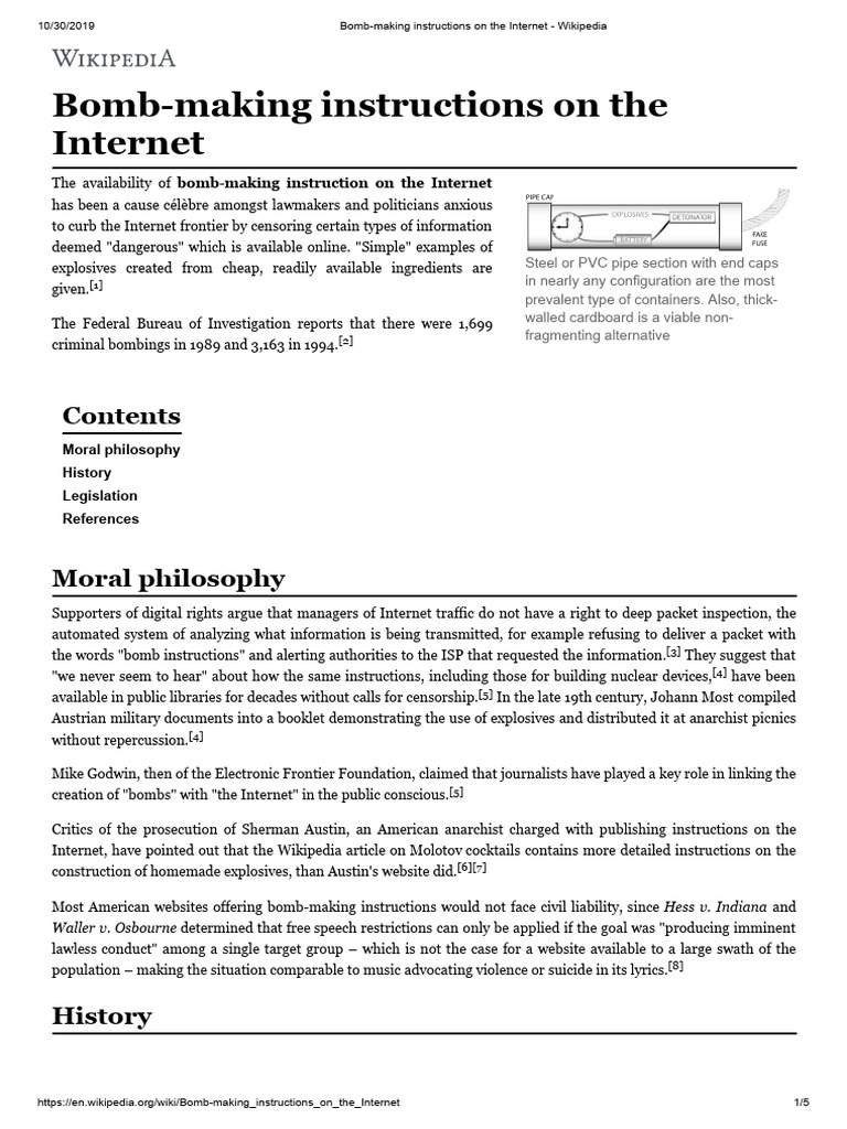 Bmaking Instructions On The Internet - Wikipedia | PDF
