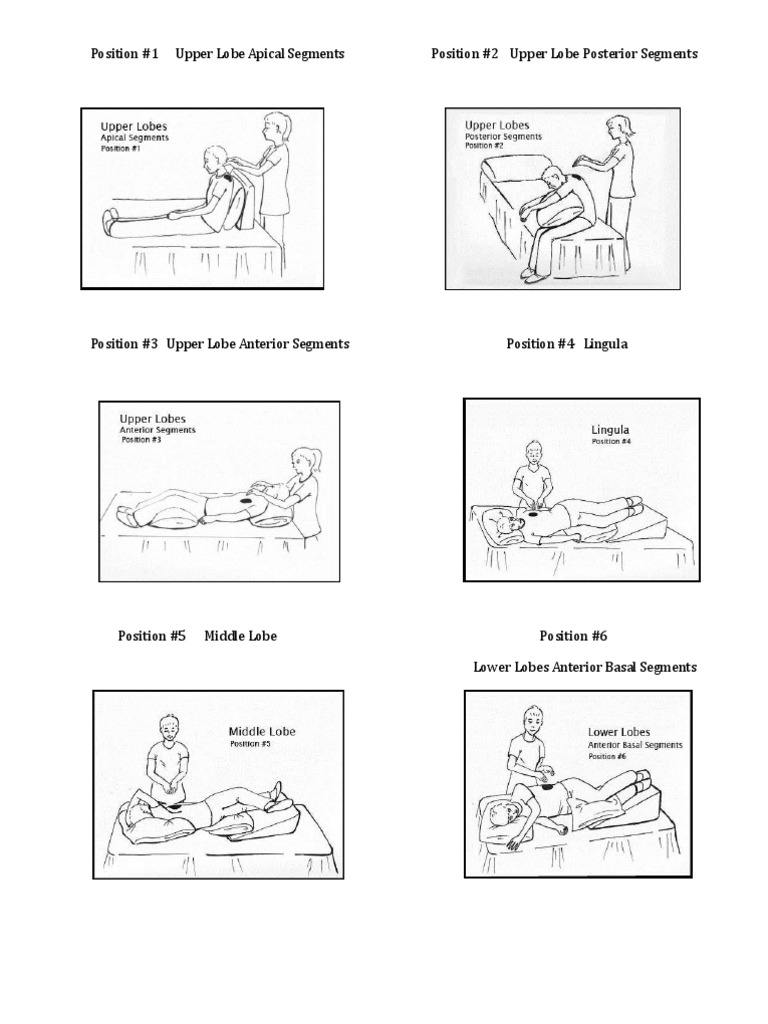 Postural Drainage Positions Guide | PDF | Anatomical Terms Of Location ...