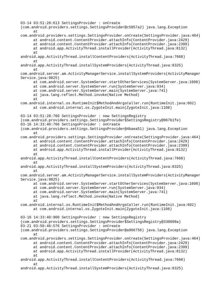 Settings Provider | PDF | Java (Programming Language) | Formal Methods