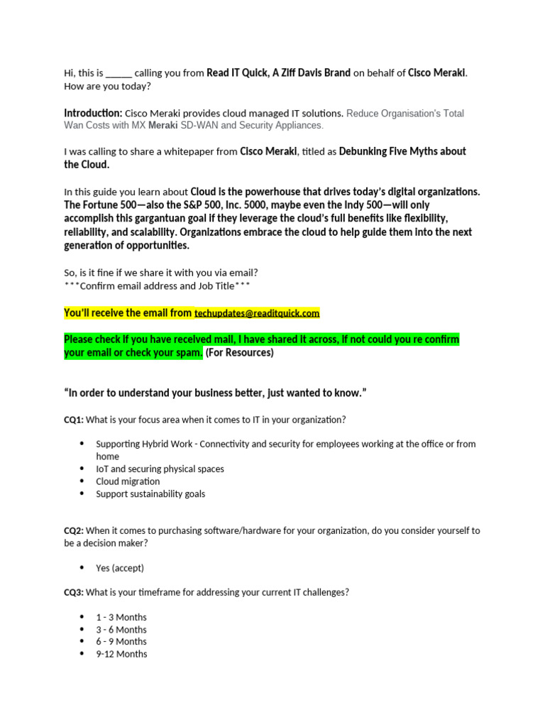 Script - 100904 - Cisco | PDF