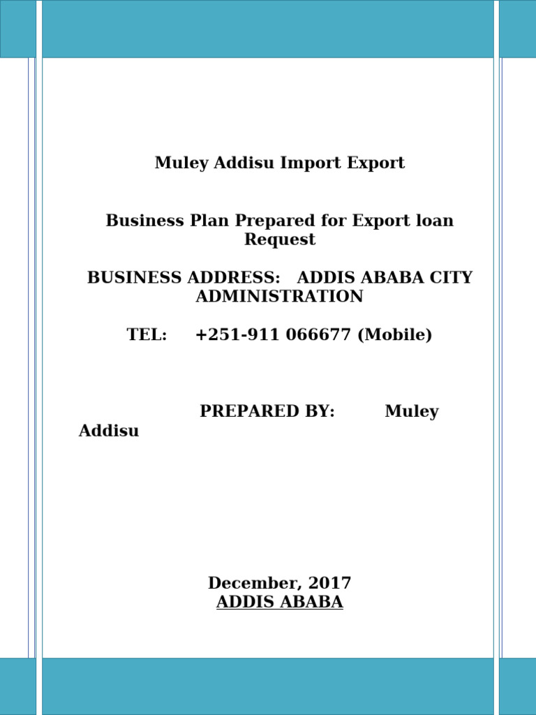 Muley Addisu Import Export Overview | PDF | Procurement | Marketing