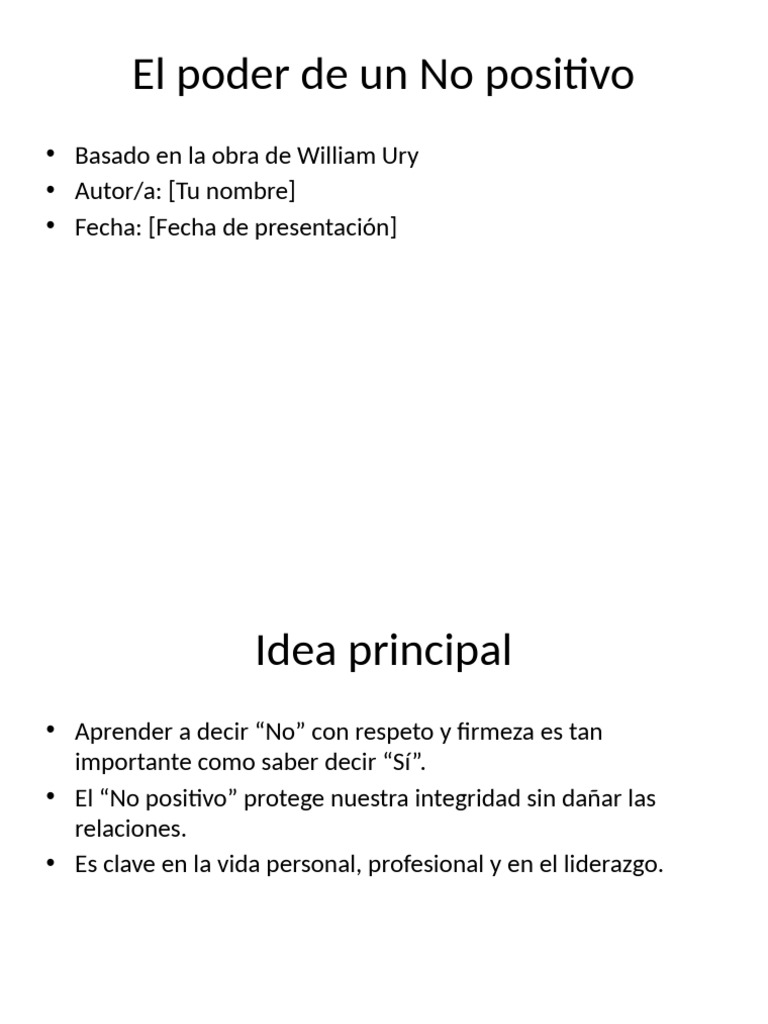 El poder del No positivo | PDF