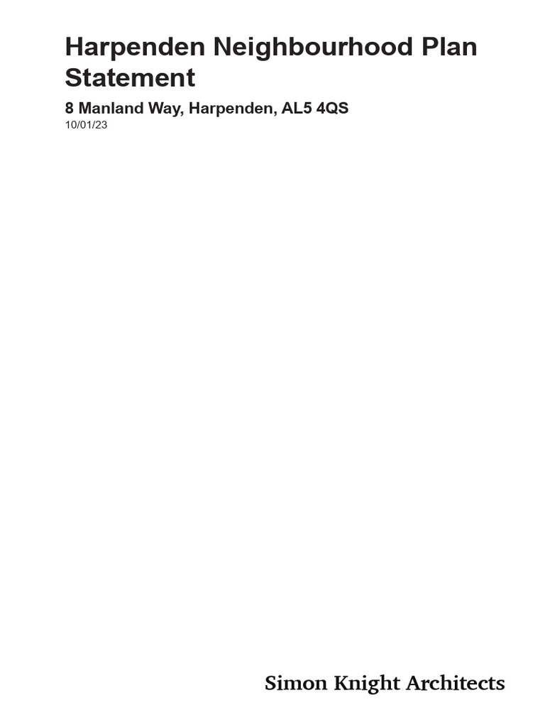 Neighbourhood Plan Statement - 278-MWH - Neighbourhood Plan Statement ...