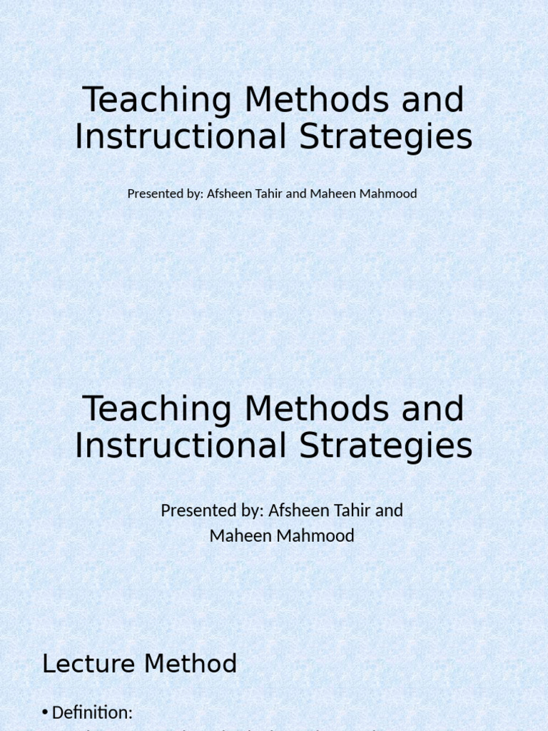 Effective Teaching Methods Overview | PDF | Teaching Method | Learning
