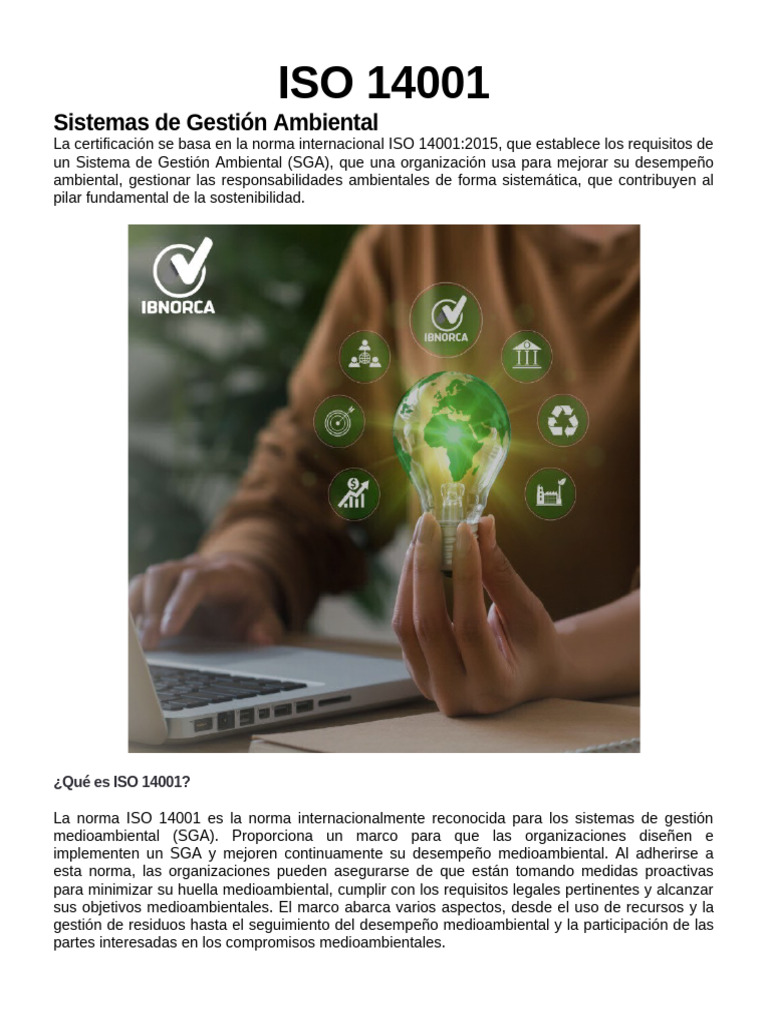 Iso 14001 | PDF | Entorno natural | Economía y medio ambiente