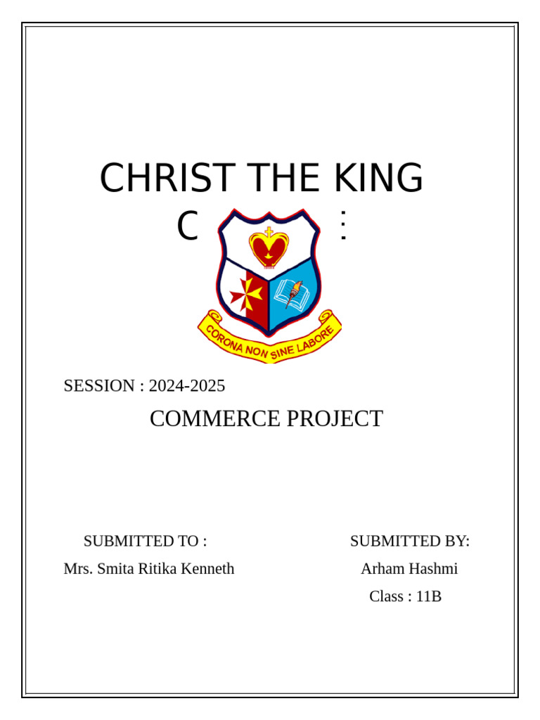 Christ the King College Project Submissions | PDF