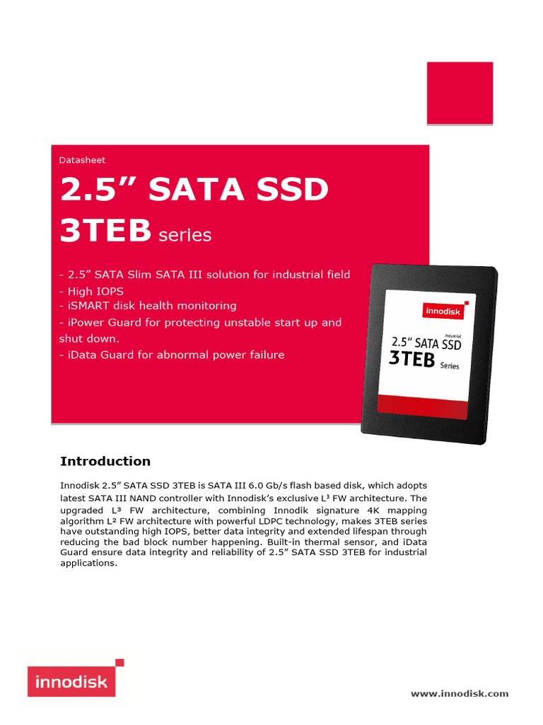 Innodisk 2.5" SATA SSD 3TEB Overview | PDF | Solid State Drive | Flash ...
