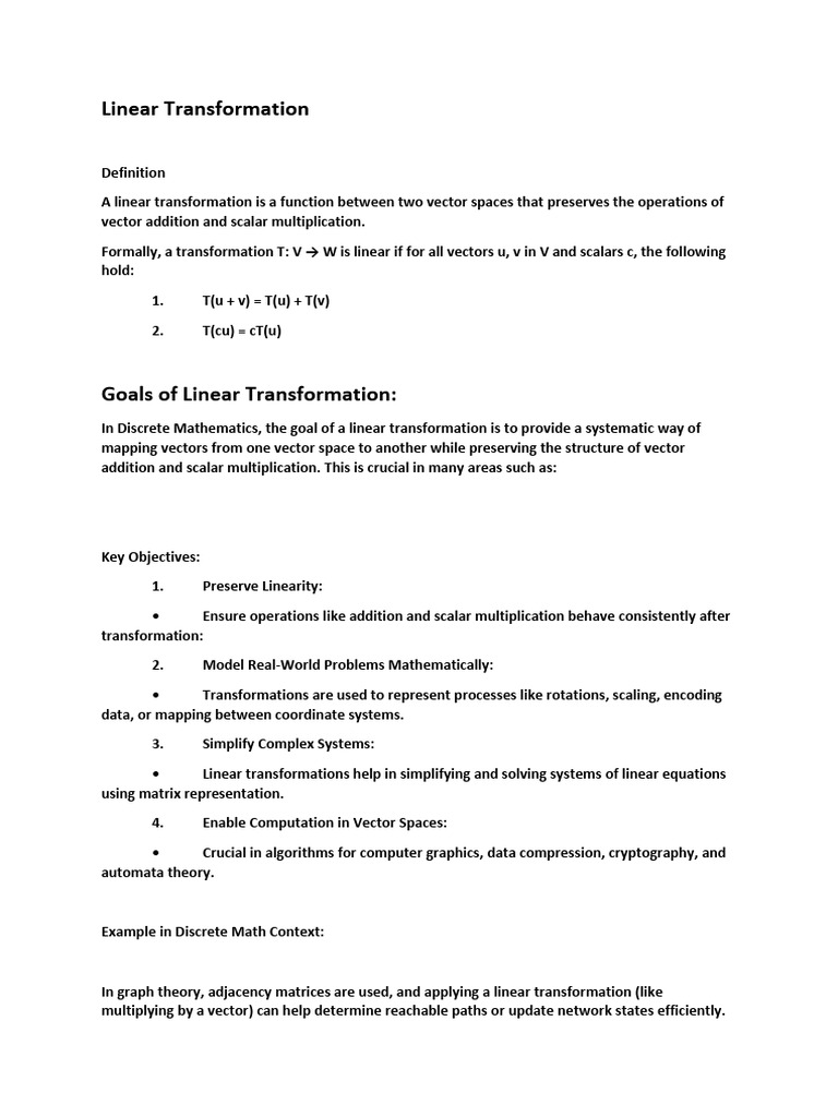 Understanding Linear Transformations | PDF | Linear Map | Vector Space