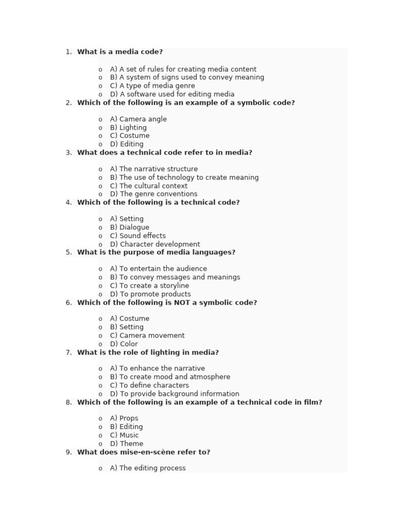Understanding Media Codes and Their Functions | PDF | Narrative