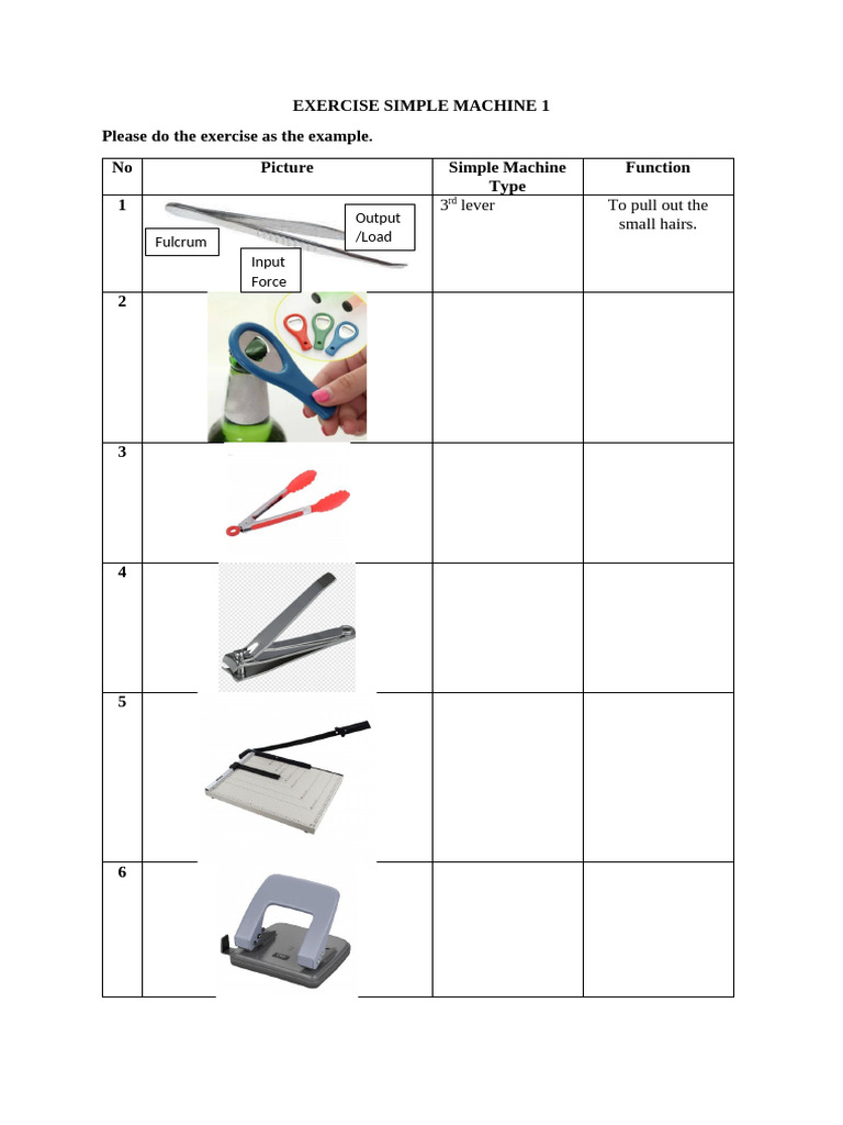 Exercise Simple Machine 1 | PDF