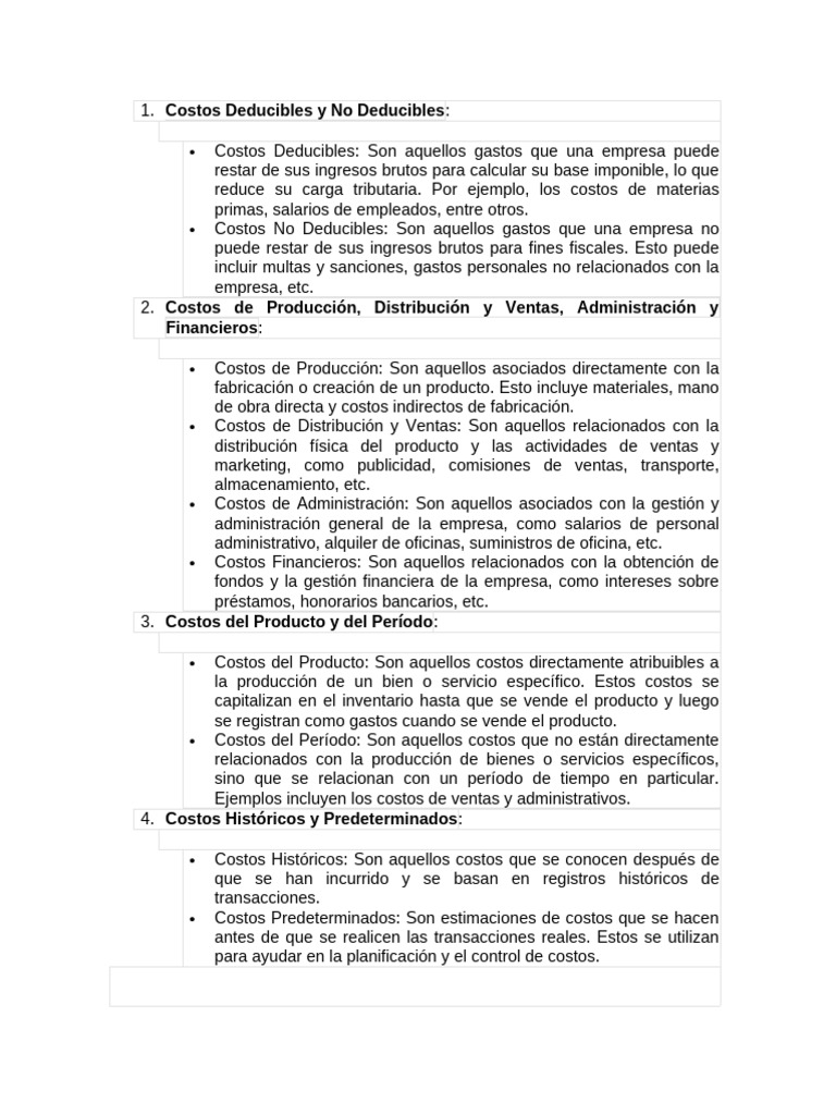 Clasificacion de Costos | PDF | Business | Salario