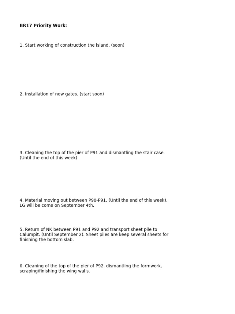 Priority Works Area 1 (With Naka Comments) | PDF | Structural ...