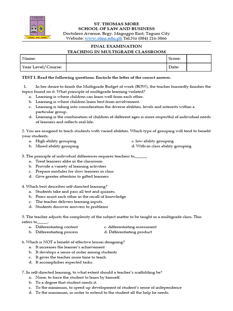 Teaching In Multigrade Classroom Pdf Learning Teachers