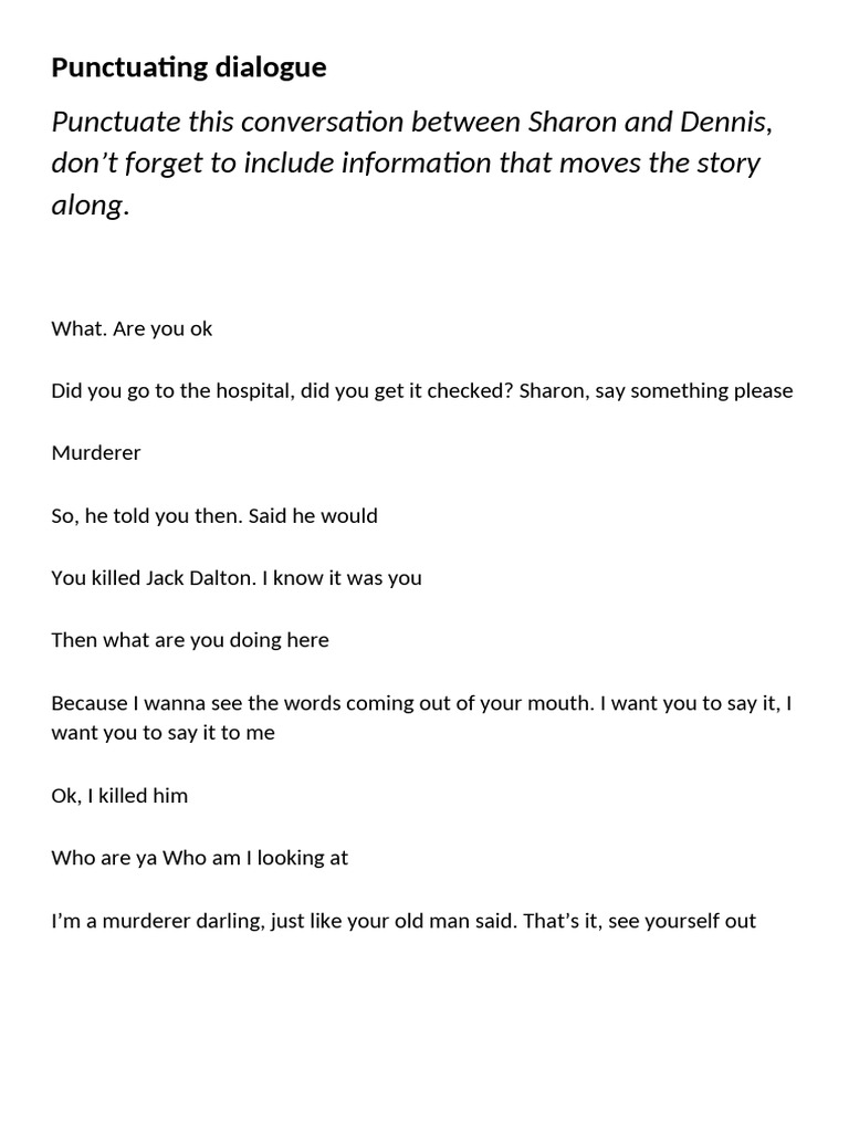 Lesson 6 - Punctuating Dialogue | PDF