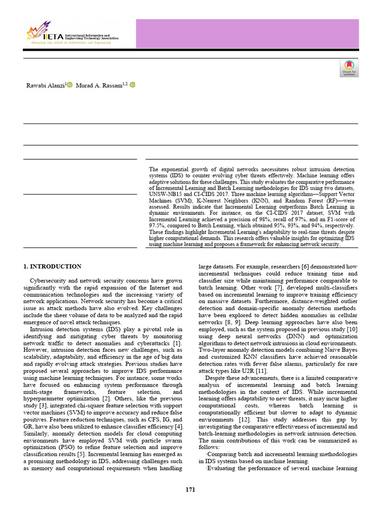 Incremental vs Batch Learning in IDS | PDF | Machine Learning | Support ...
