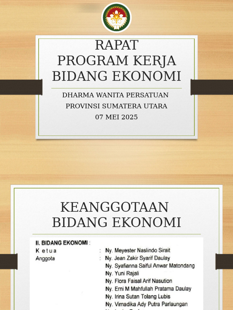 Program Kerja Ekonomi DWP 2025 | PDF