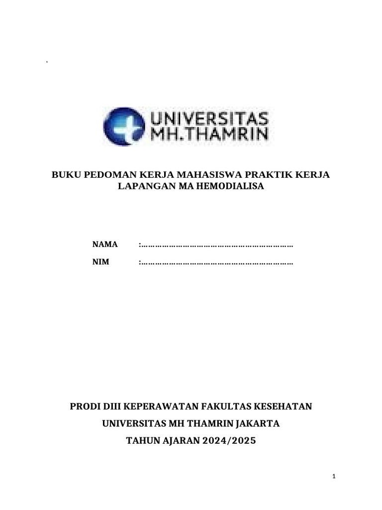 Pedoman Praktik Kerja Hemodialisa 2024 | PDF