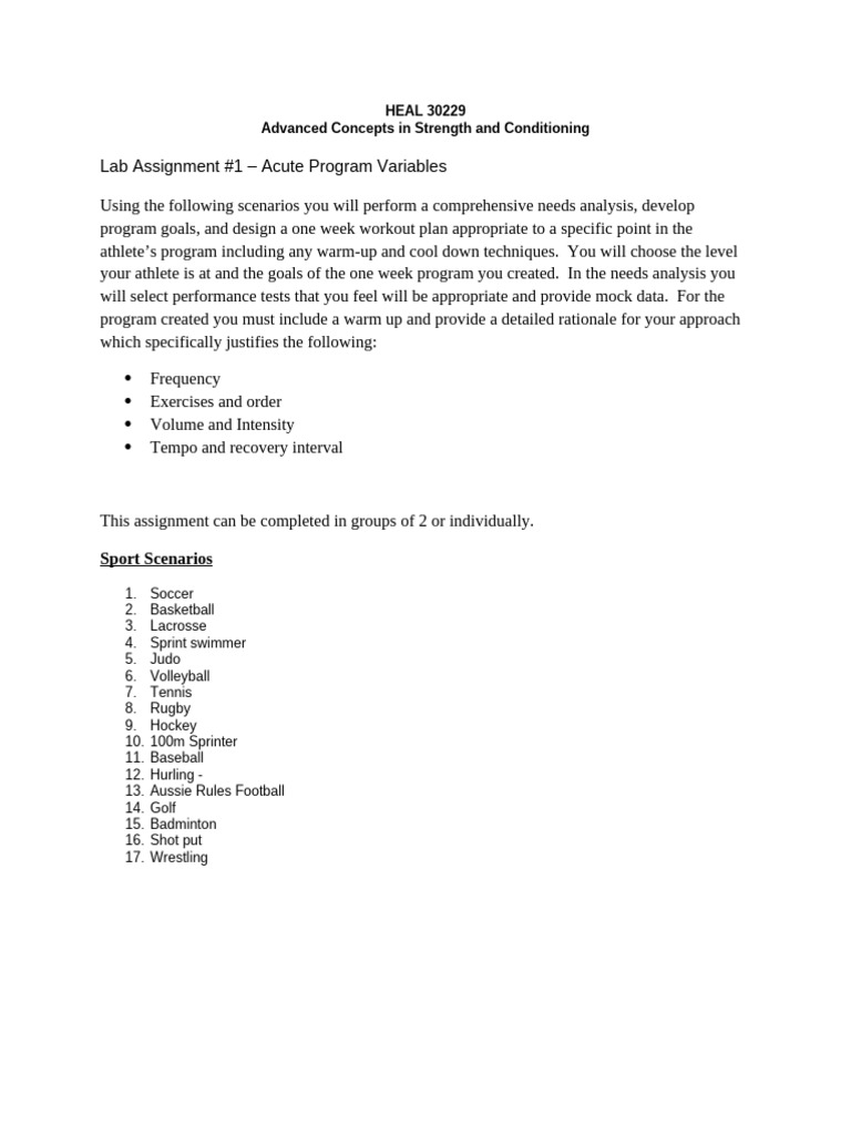 Acute Training Variables for Athletes | PDF | Strength Training ...