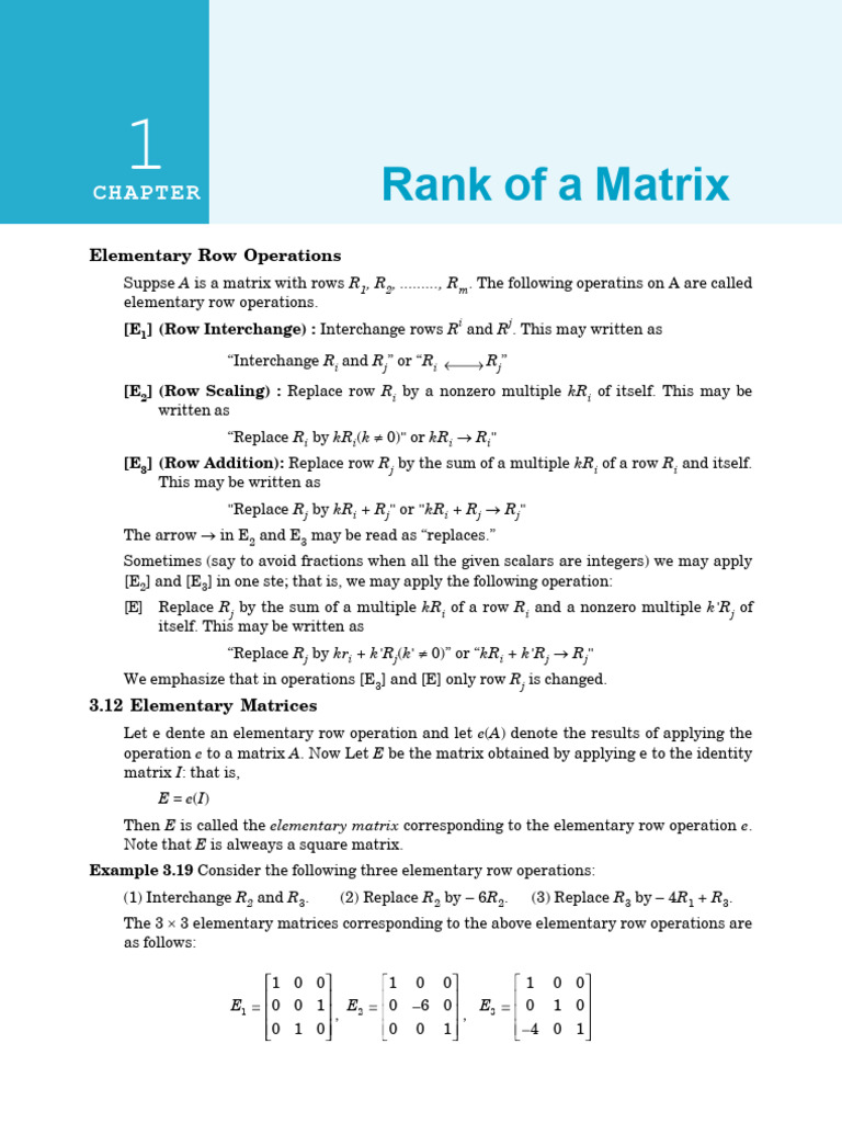 Matrix Rank Properties and Operations | PDF | Algebra | Linear Algebra