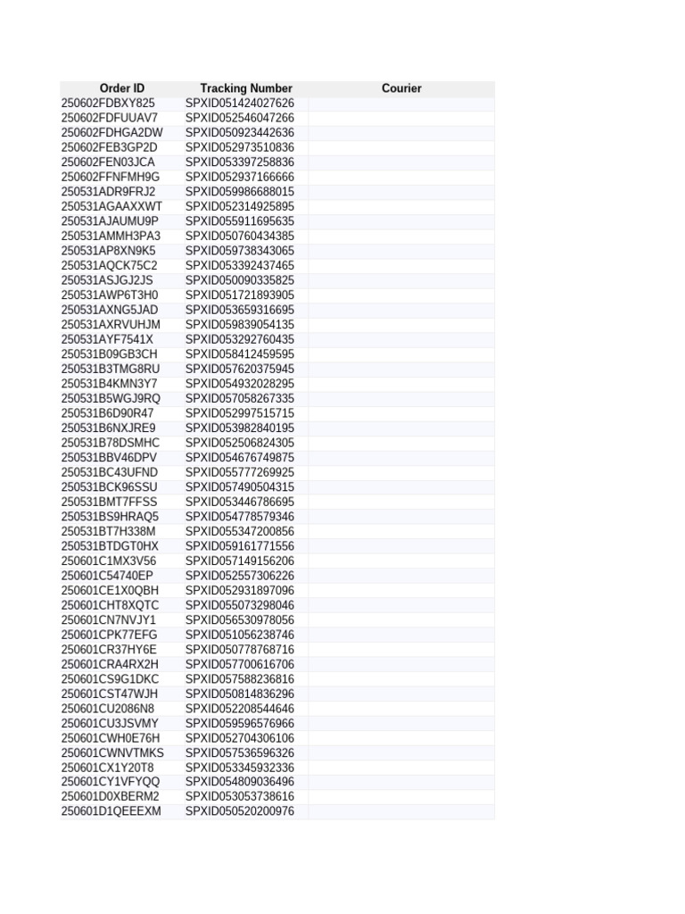 SPX Courier Order Tracking Details | PDF