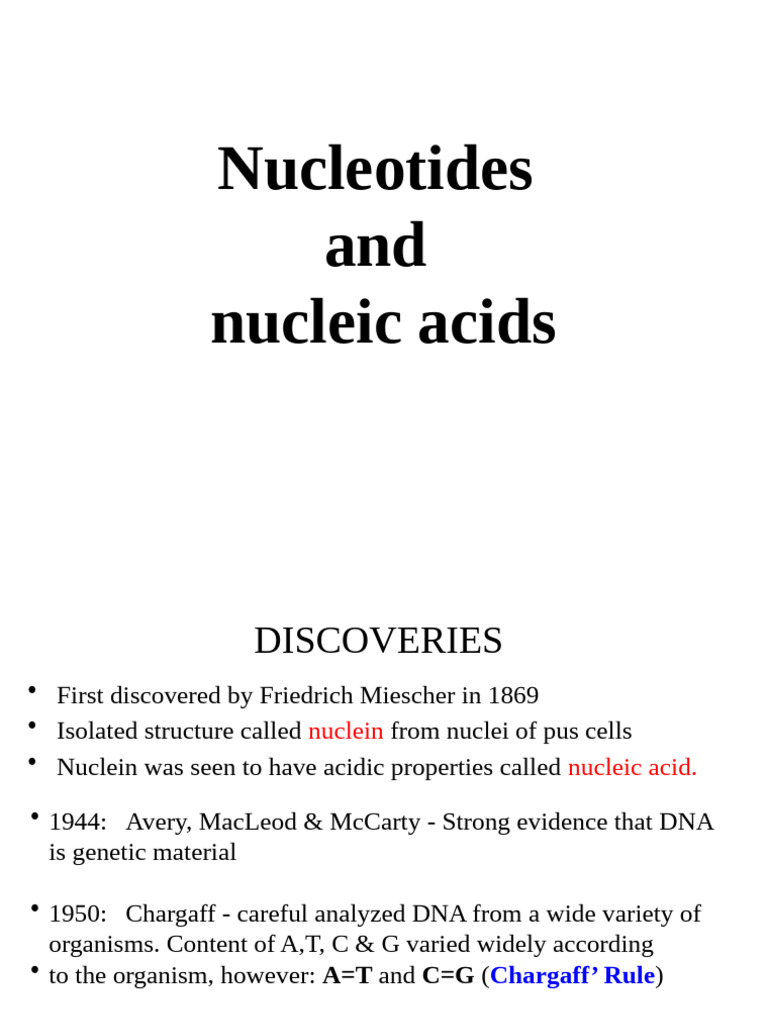 Nucleotide and Nucleic Acids | PDF | Rna | Dna