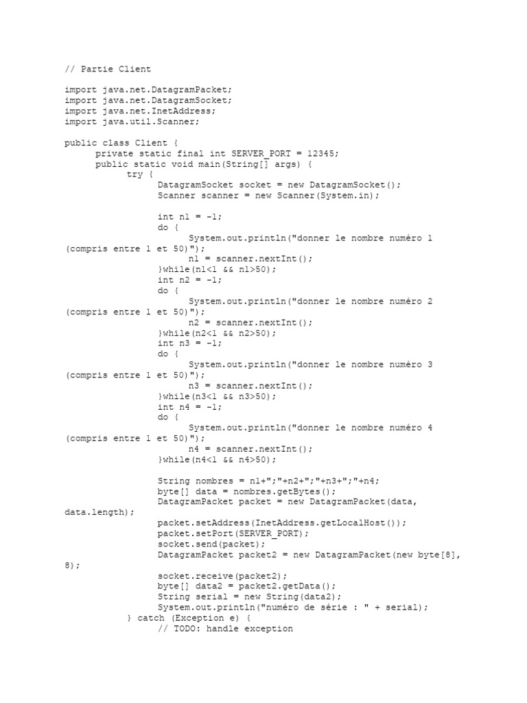 UDP Client-Server Communication Code | PDF | Data Transmission ...