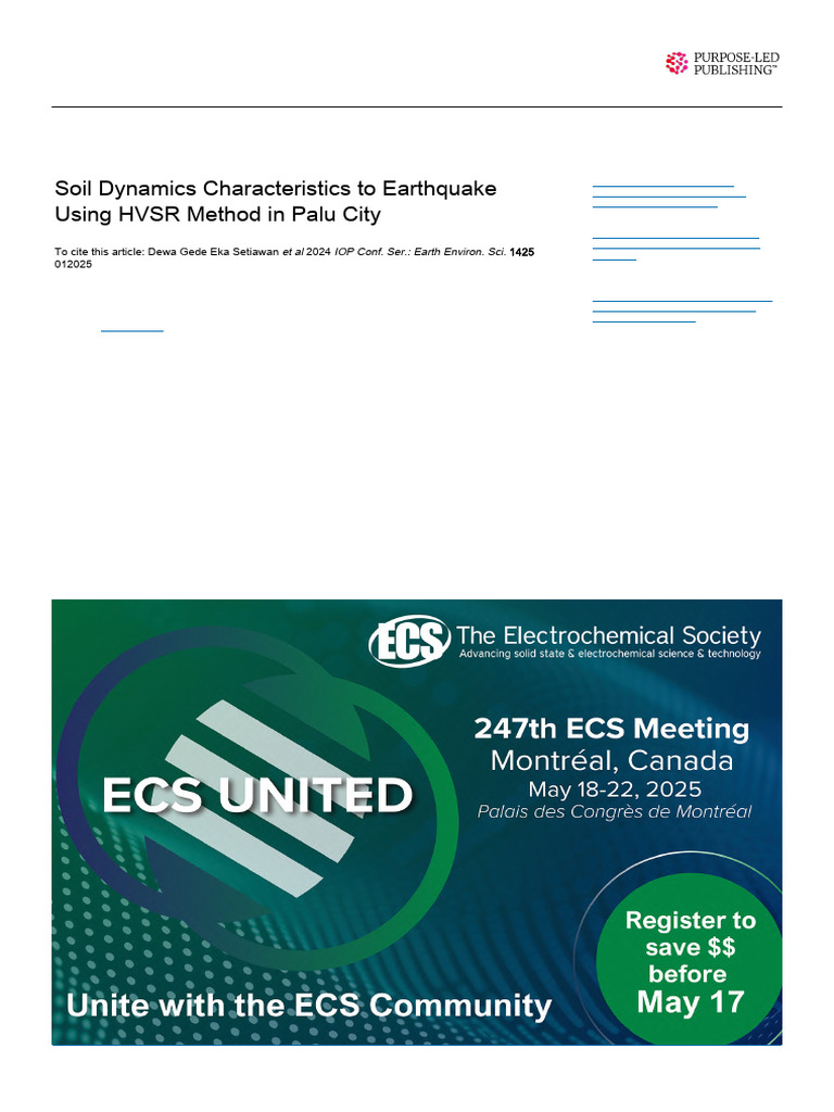 Soil Dynamics Characteristics To Earthquake Using | PDF | Earthquakes ...