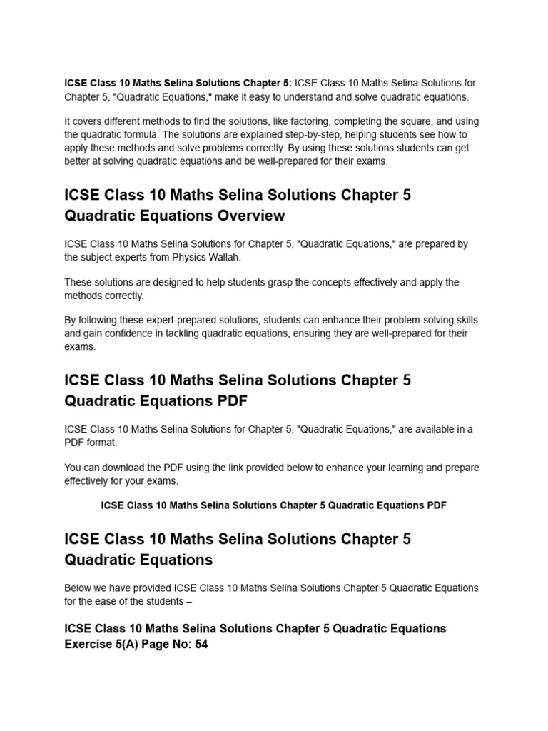 Untitled Document 2024 07 22T142308.930 | PDF | Quadratic Equation ...