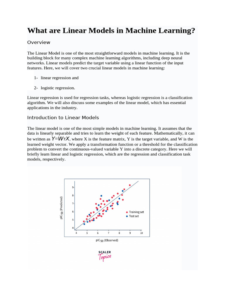 What Are Linear Models in Machine Learning[1].Docx (Unit3 Ml) | PDF ...