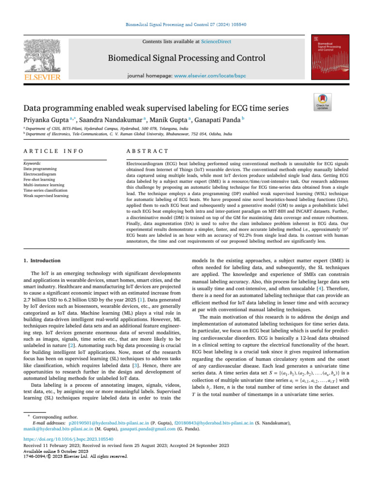 Automated ECG Beat Labeling Using WSL | PDF | Image Segmentation ...