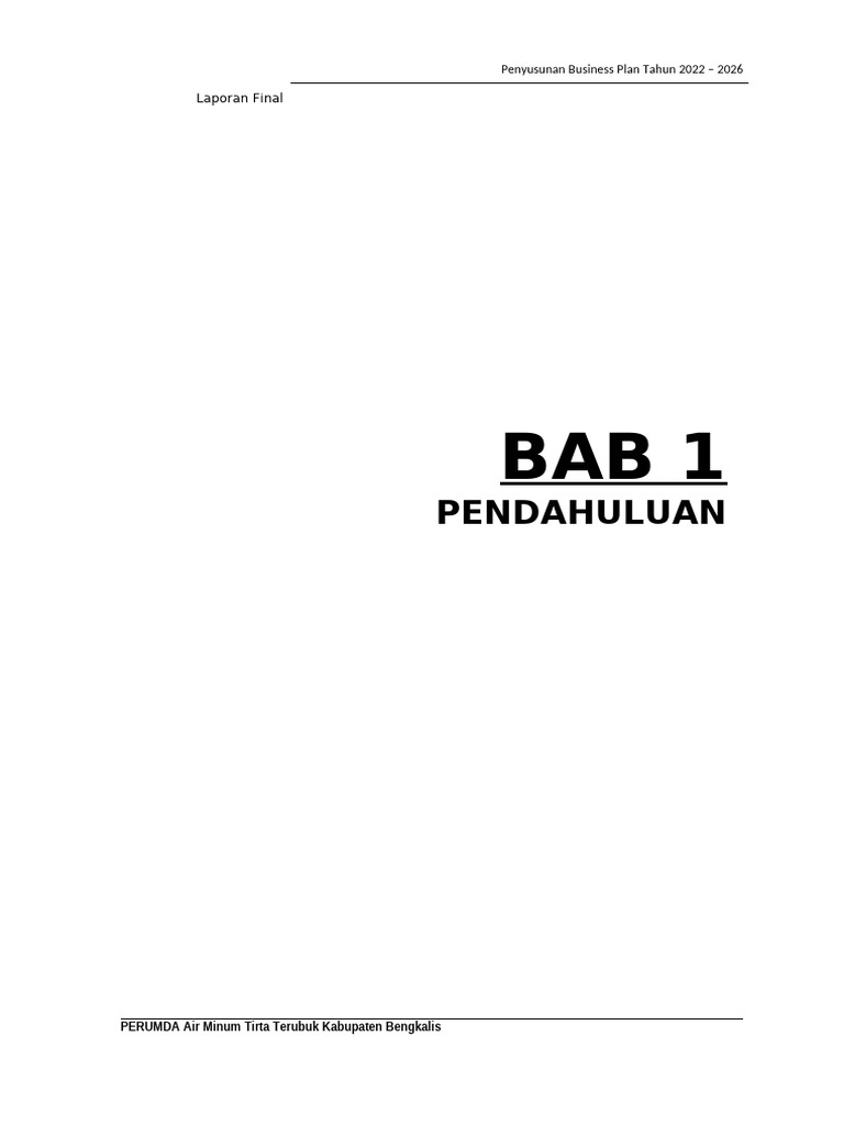 Rencana Bisnis PERUMDA Tirta Terubuk 2022-2026 | PDF