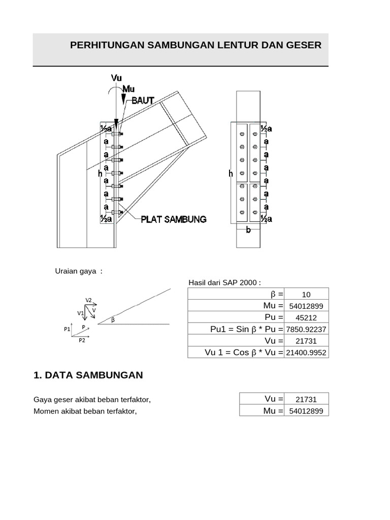 Perhitungan Sambungan Rafter dan Baut | PDF
