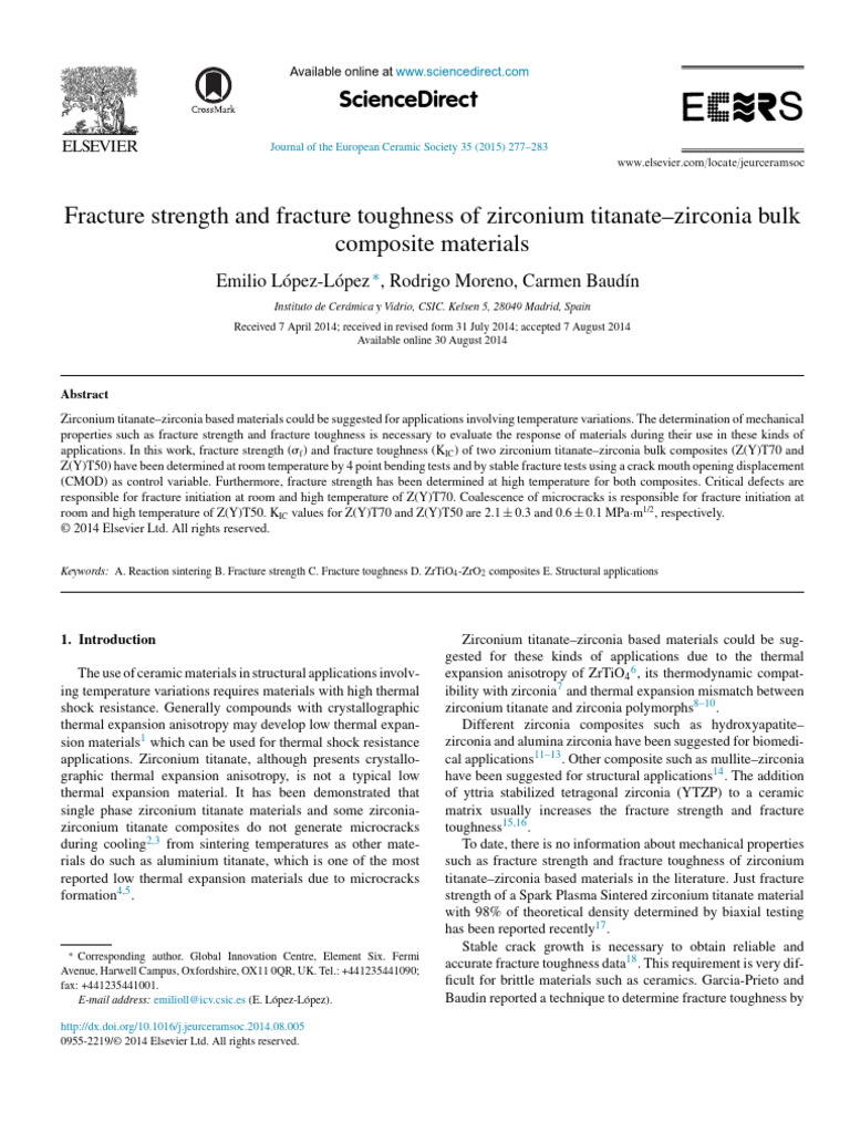 Fracture Mechanic RP | PDF | Zirconium Dioxide | Fracture
