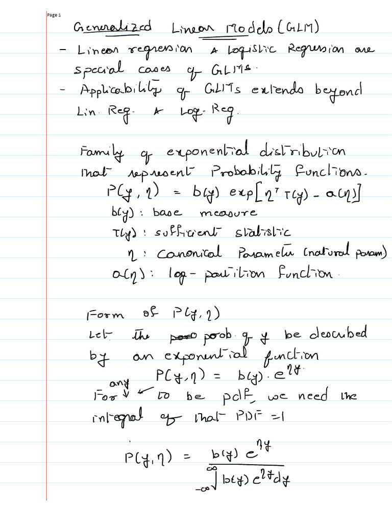ML Spr2025 GLM-Softmax Class Notes | PDF