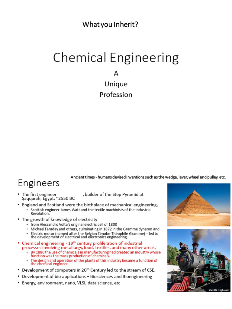 Overview of Chemical Engineering History | PDF | Engineering