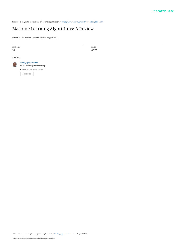 Machine Learning Algorithms Overview | PDF | Machine Learning | Support ...