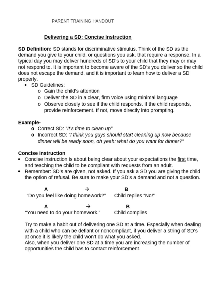Effective SD Delivery for Parents | PDF