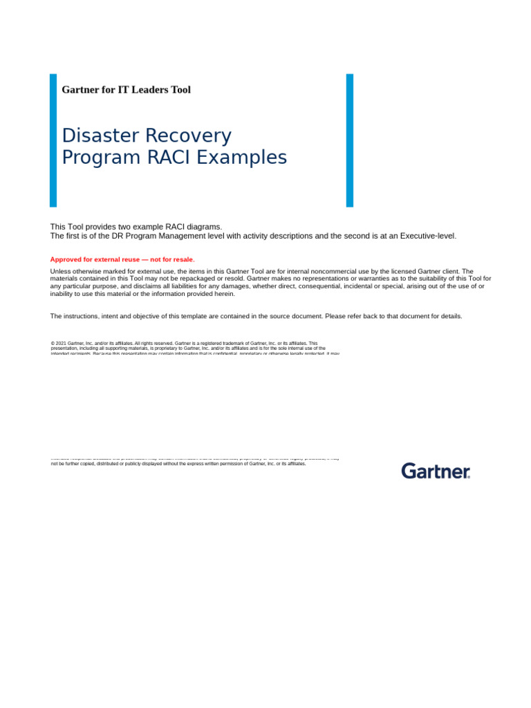 Disaster Recovery RACI Diagram Examples | PDF | Business