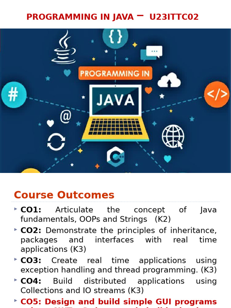 Java Programming Course Overview | PDF | Computing | Object Oriented ...