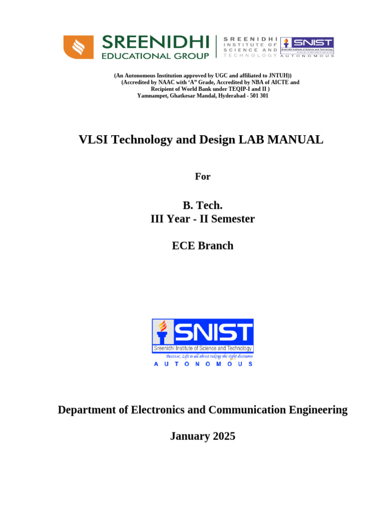 VLSI LAB Manual - Updated | PDF | Hardware Description Language | Logic ...